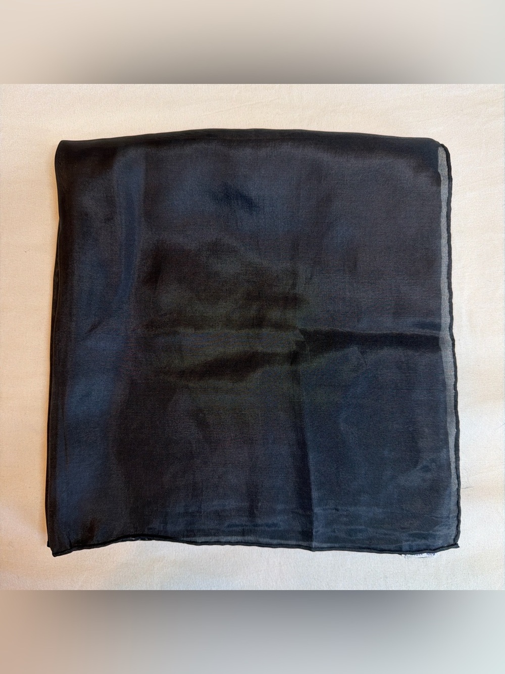 Elegant Silk Blend Black Sheer Scarf - Unbranded